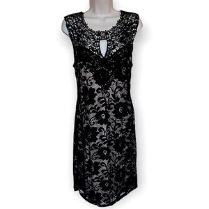 NWT 🖤 Candalite Women’s Black Lace Sleeveless Dress Size 1X